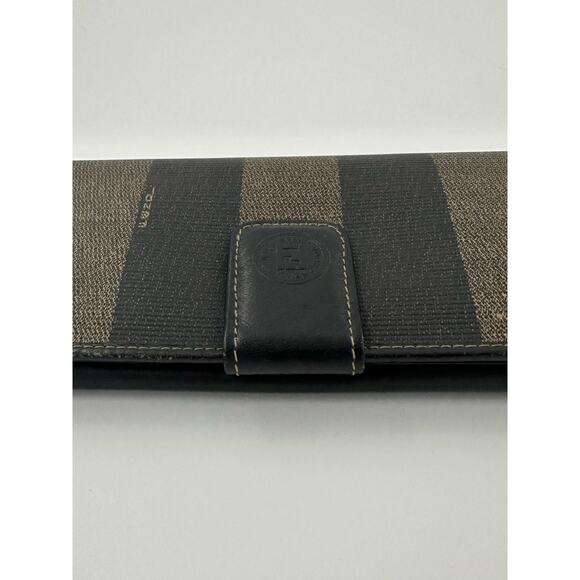 Fendi Vintage Pequin Stripe Canvas Continental Wallet - Picture 2 of 3